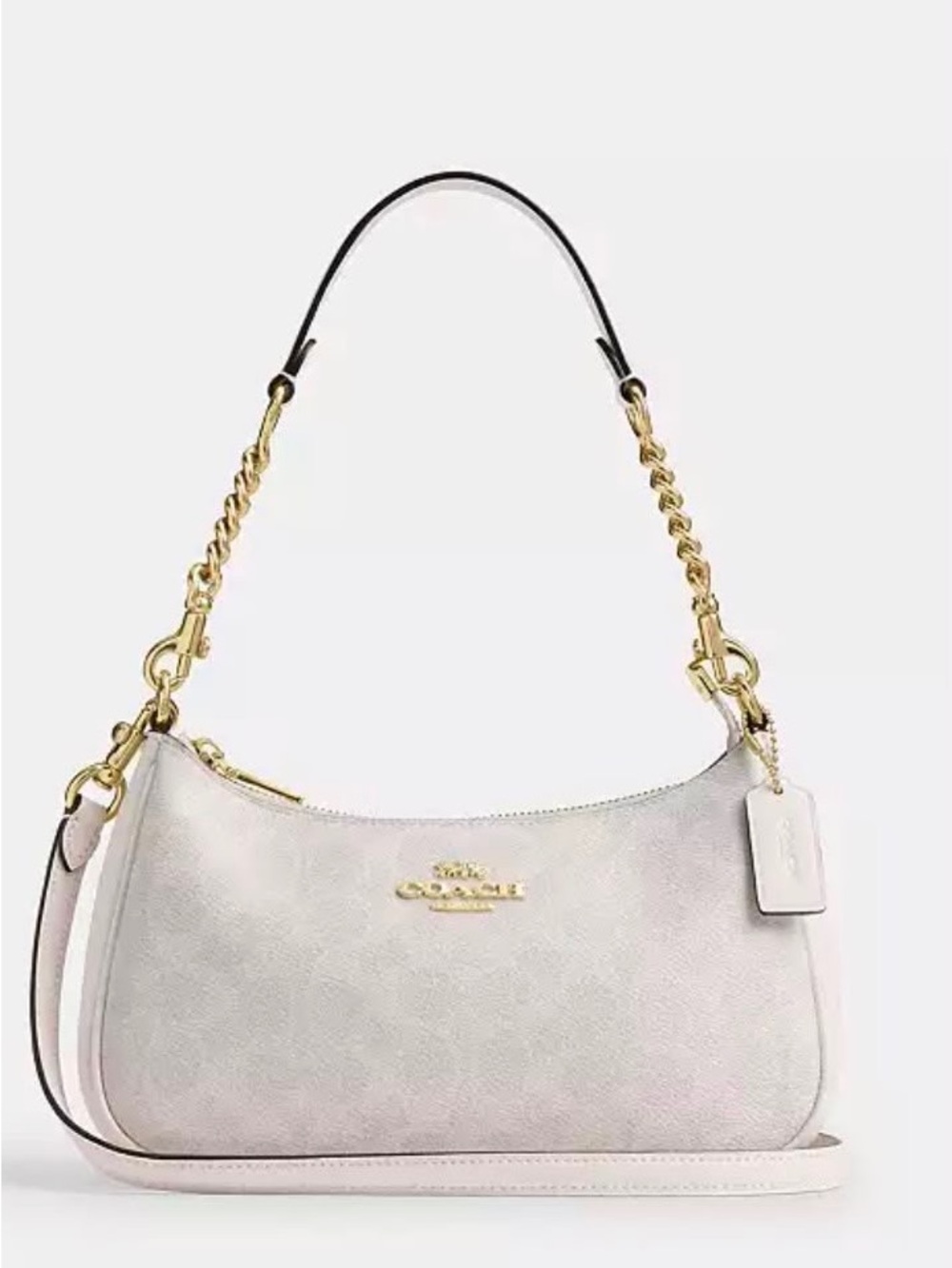 Coach Small Shoulder Bag in Pale Pink with Gold Hardware